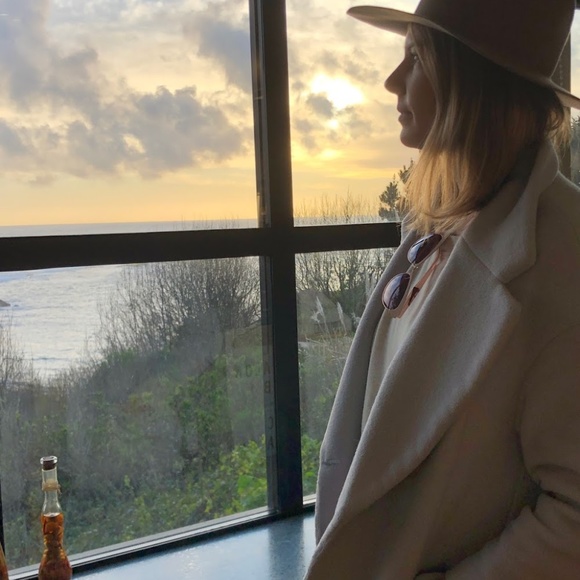 Soft baby blue wool blend pea coat - Picture 4 of 5